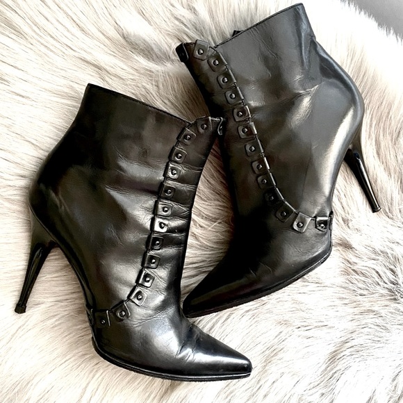 Burberry Leather Ankle Boots Booties - Picture 4 of 13
